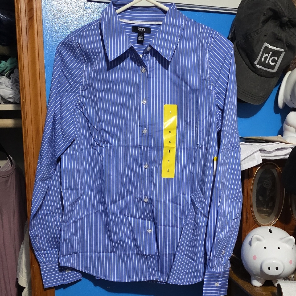 Chaps Blue Striped Women's Blouse